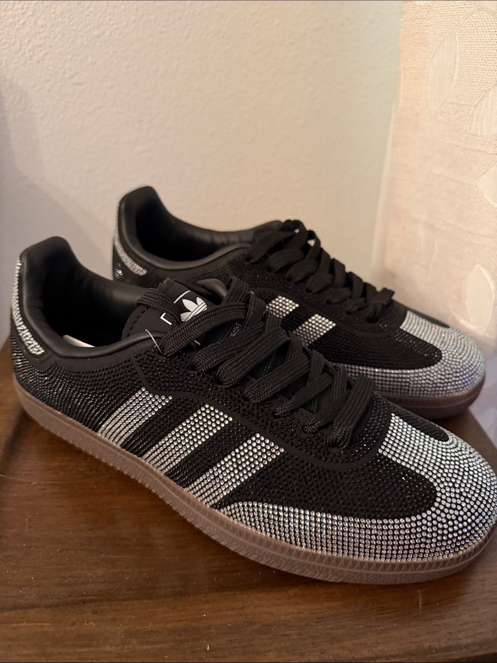Adidas Samba Sneakers with Black & Silver Crystal Accents - Picture 9 of 10